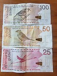 25, 50 en 100 gulden