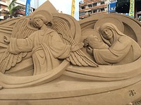kerstzandsculptuur in Las Palmas