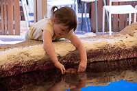 Lilly houdt een zeester vast