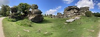 Brimham Rocks, midden in een uitgestrekt heidegebied liggen deze maffe rotsformaties