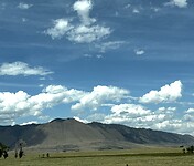 Landschap richting Colorado wordt steeds bergachtiger: we nadere ln de Rockies