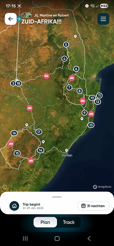 Onze route