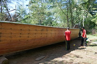 Vissersboot in reparatie