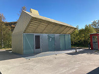 Bij elke veerboot steiger een design toiletgebouw vandaag
