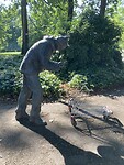 Enigste nepzwerver in het park