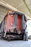 Een deel van de trein die werd vernield tijdens de tsunami