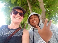 Met iemand die stopte voor een selfie😄