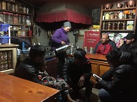 Drinking Tongba with the locals
