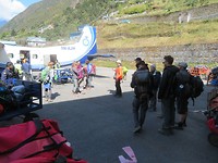 Preparing to take off from Lukla