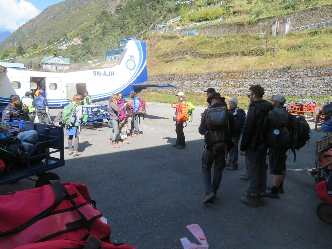 Preparing to take off from Lukla