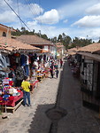 Op de gezellige markt in Chinchero