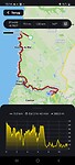 Screenshot van de route met hoogteverschillen