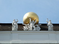 Detail op een gebouw in Wenen
