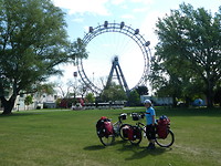 Het Prater met het reuzenrad.