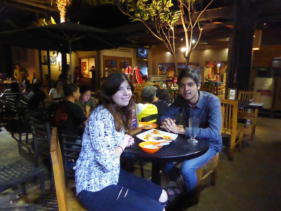 Dinner at food market