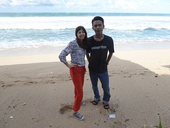At the beach with Henry