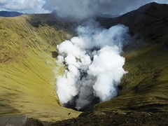 Looking into the crater of Bromo