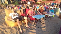 Having drinks at Seminyak beach