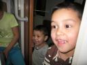 Turkmeense familie op de trein