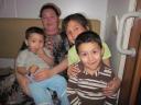 Turkmeense familie op de trein