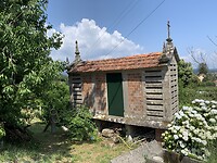 Een hórreo, typische opslagplaats in Galicië.