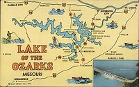 Kaart van het Ozark meer