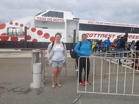 In front of the ferry