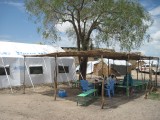 de nieuwe tent en shelter al in gebruik