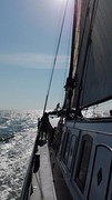 prachtig zeilen op het wad aan boord van de Poseidon