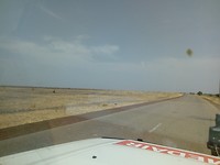onderweg naar Wunthou, droog, warm en stoffig
