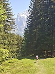 Corina loopt op alp