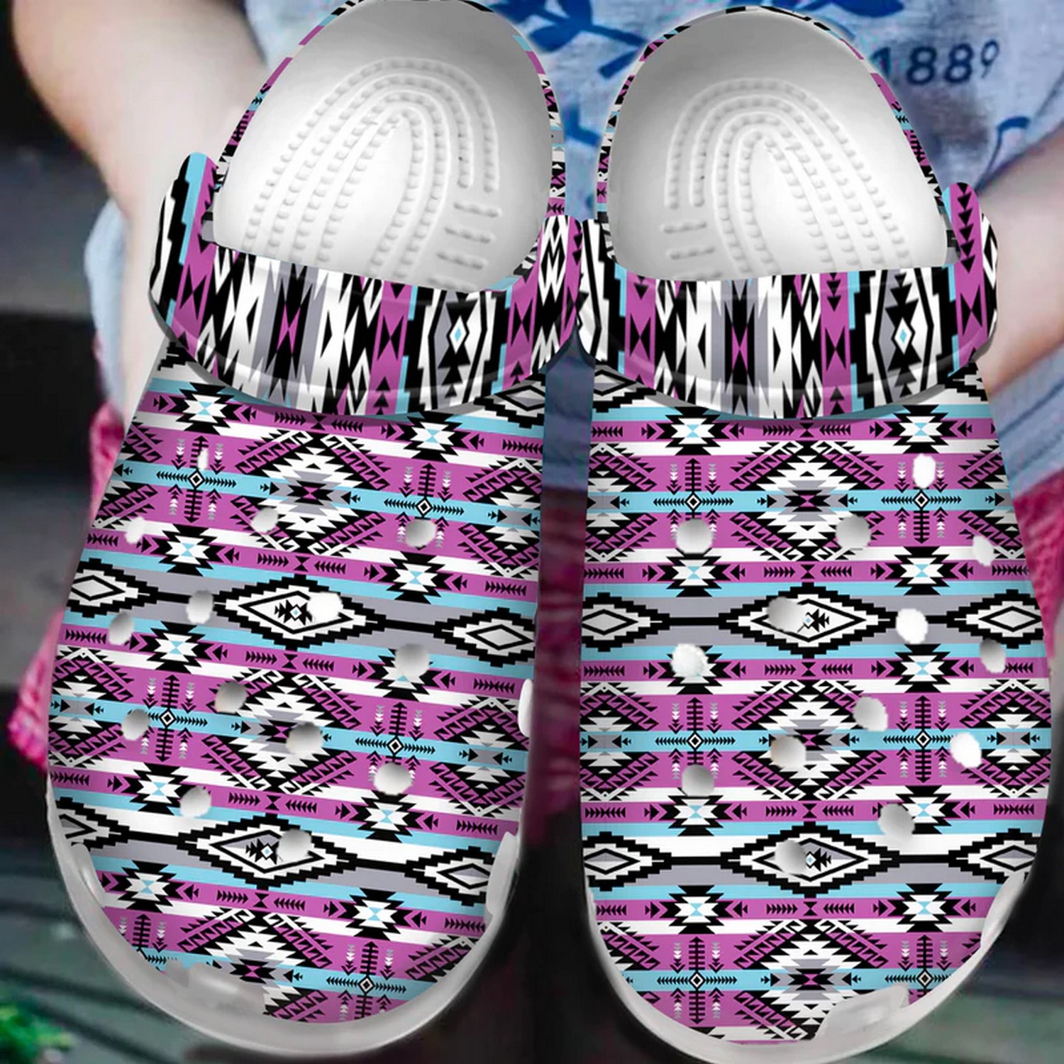 Viotlet Basic Native Pattern Classic Clogs For Kids And Adults Fast Shipping