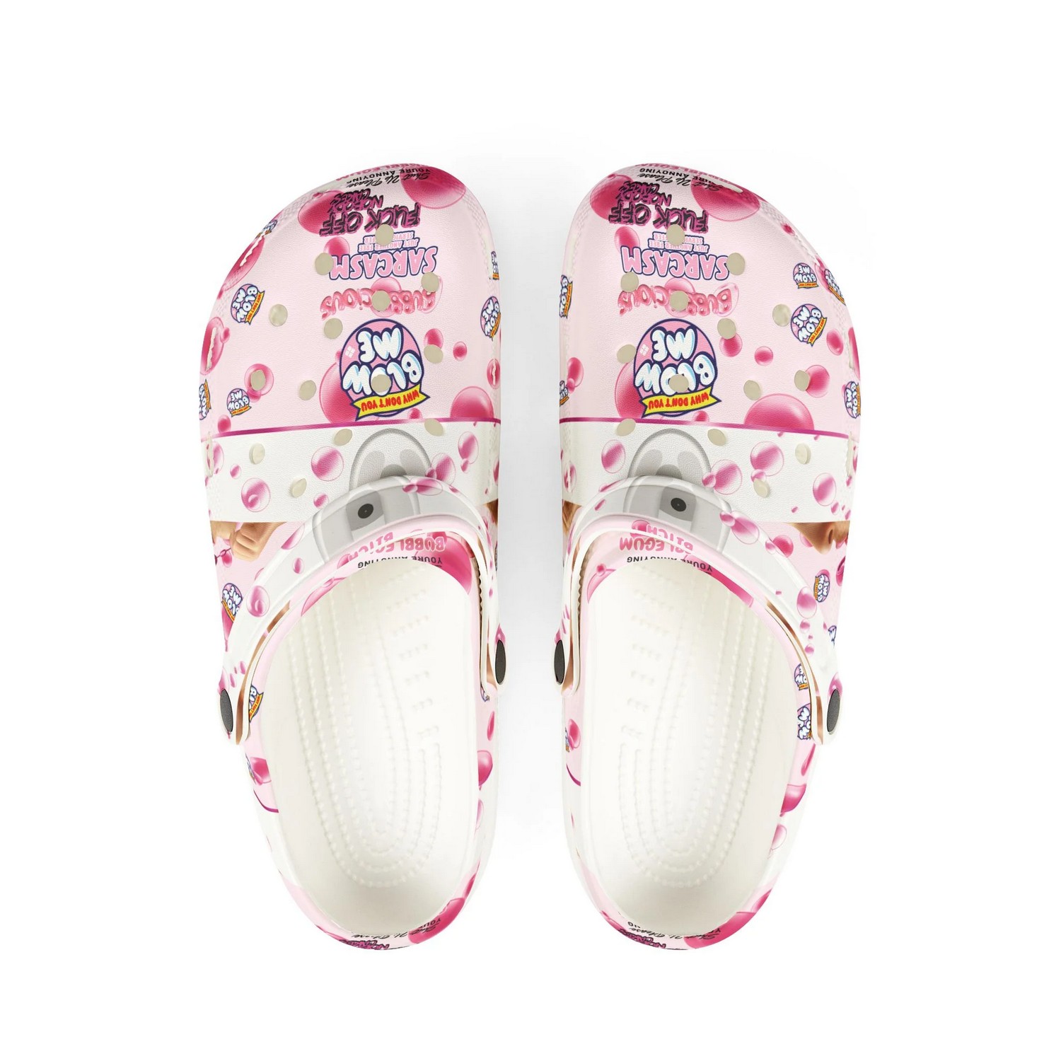 Bloow Me Bobblecious Sarcasm Pink Clogs Fast Shipping Available