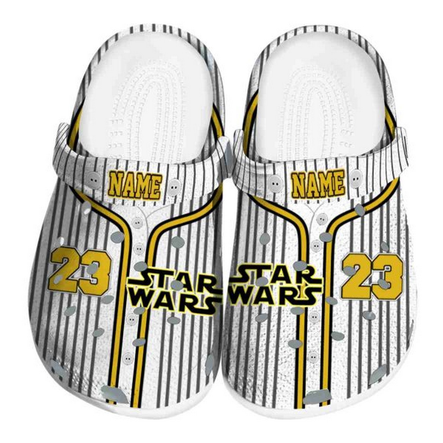 Custom Name Star Wars Pinstripe Pattern Clogs Fast Shipping Available