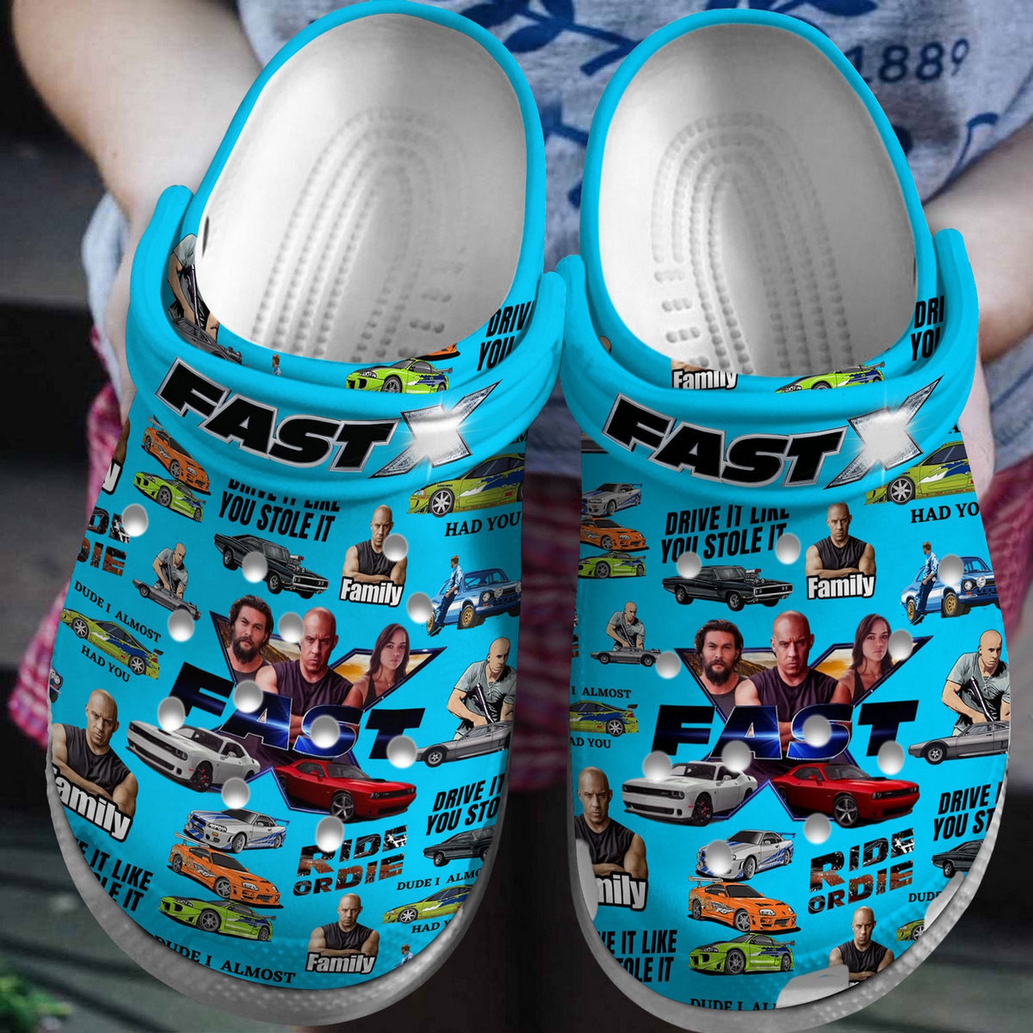 Fast And Furious Movie Fast X Blue Clogs Fast Shipping Service Available