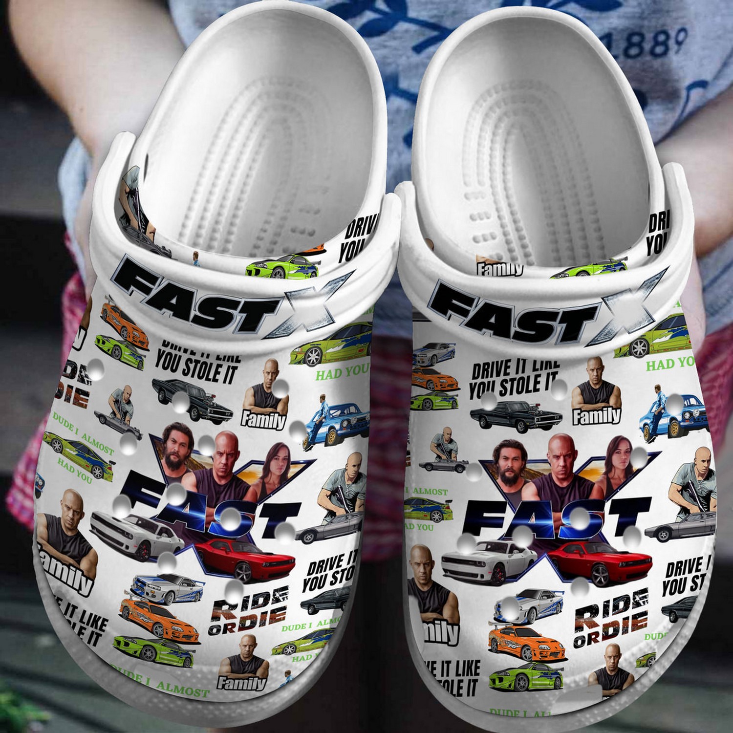 Fast And Furious Movie Fast X White Clogs Fast Shipping Service Available