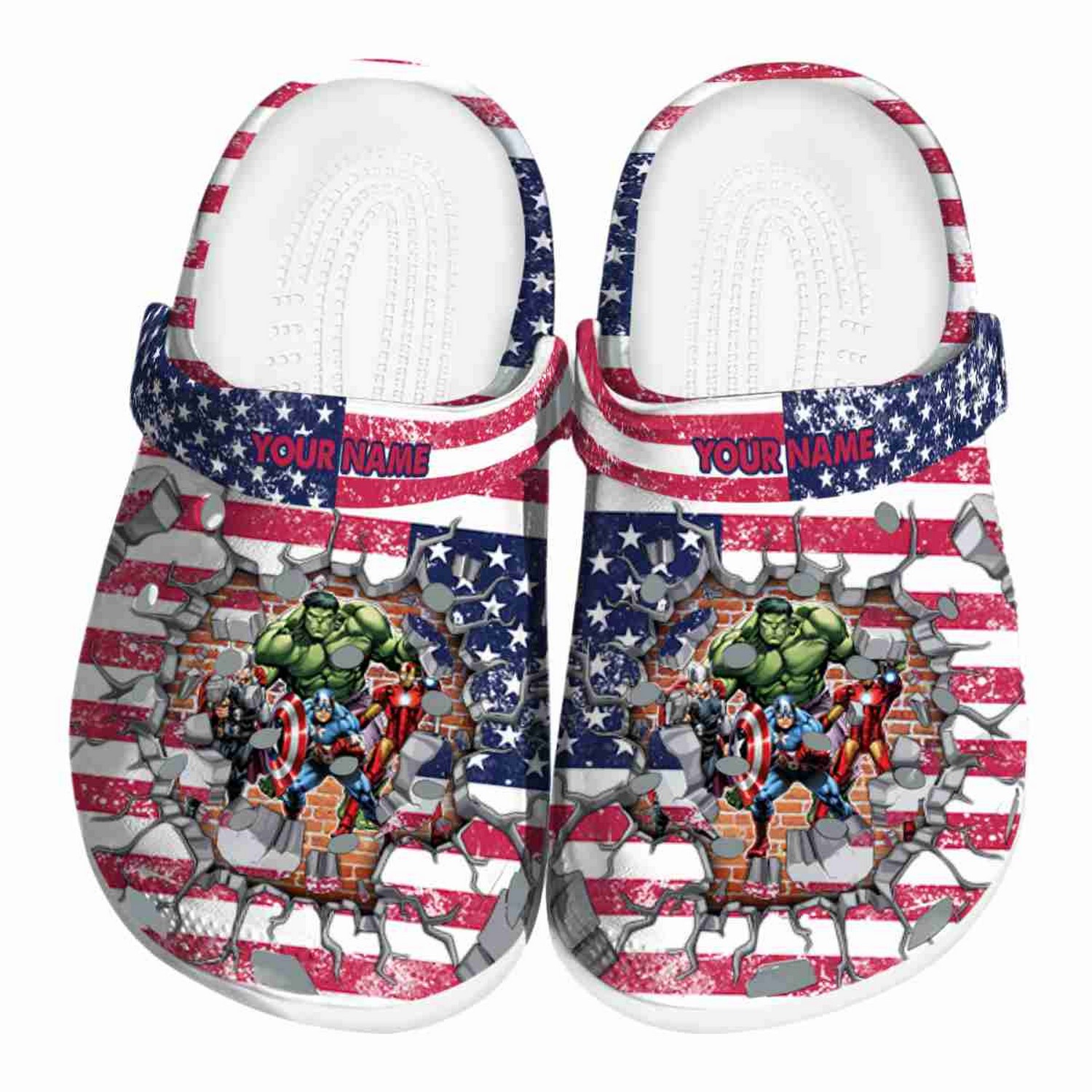 Custom Name Avengers Freedom Splinter Clogs For Kids & Adults