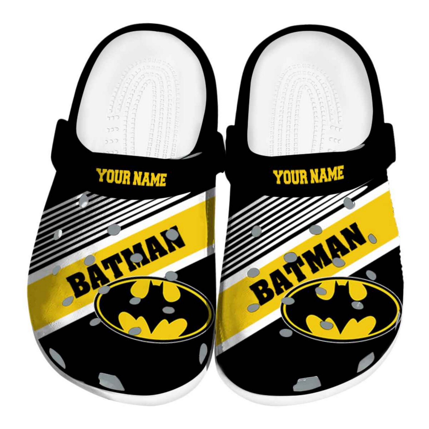 Custom Name Batman Vibrant Dual-tone Clogs For Kids & Adults