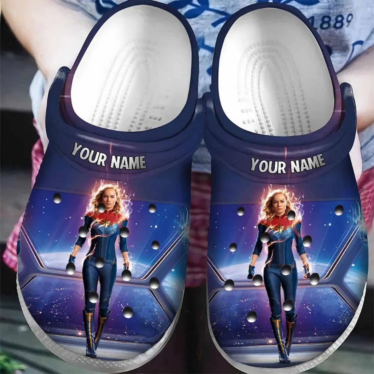 Custom Name Captain Marvel Carol Danvers Universe Clogs For Kids And Adults