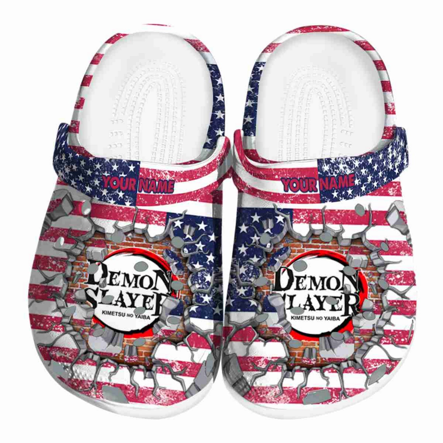 Custom Name Demon Slayer Freedom Splinter Clogs For Kids & Adults