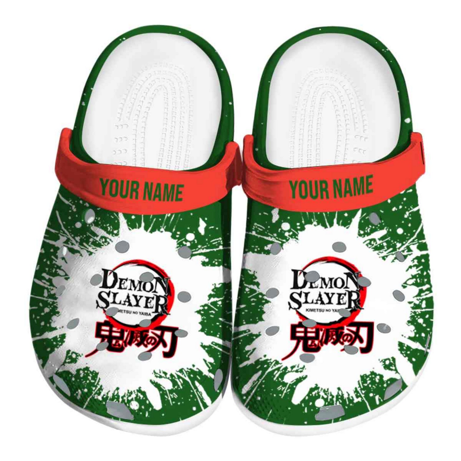Custom Name Demon Slayer Splash Art Clogs For Kids And Adults