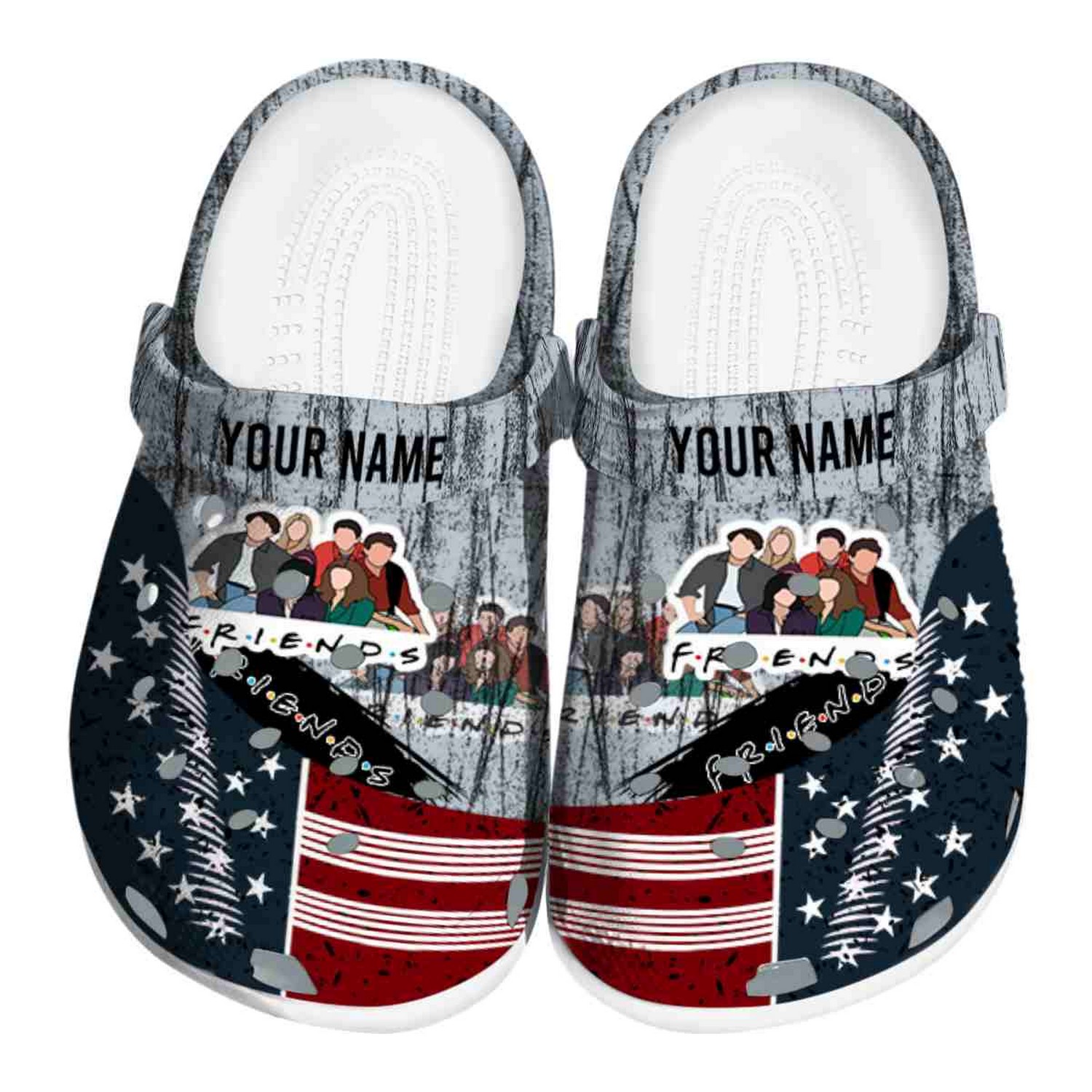 Custom Name Friends Star Spangled Side Pattern
