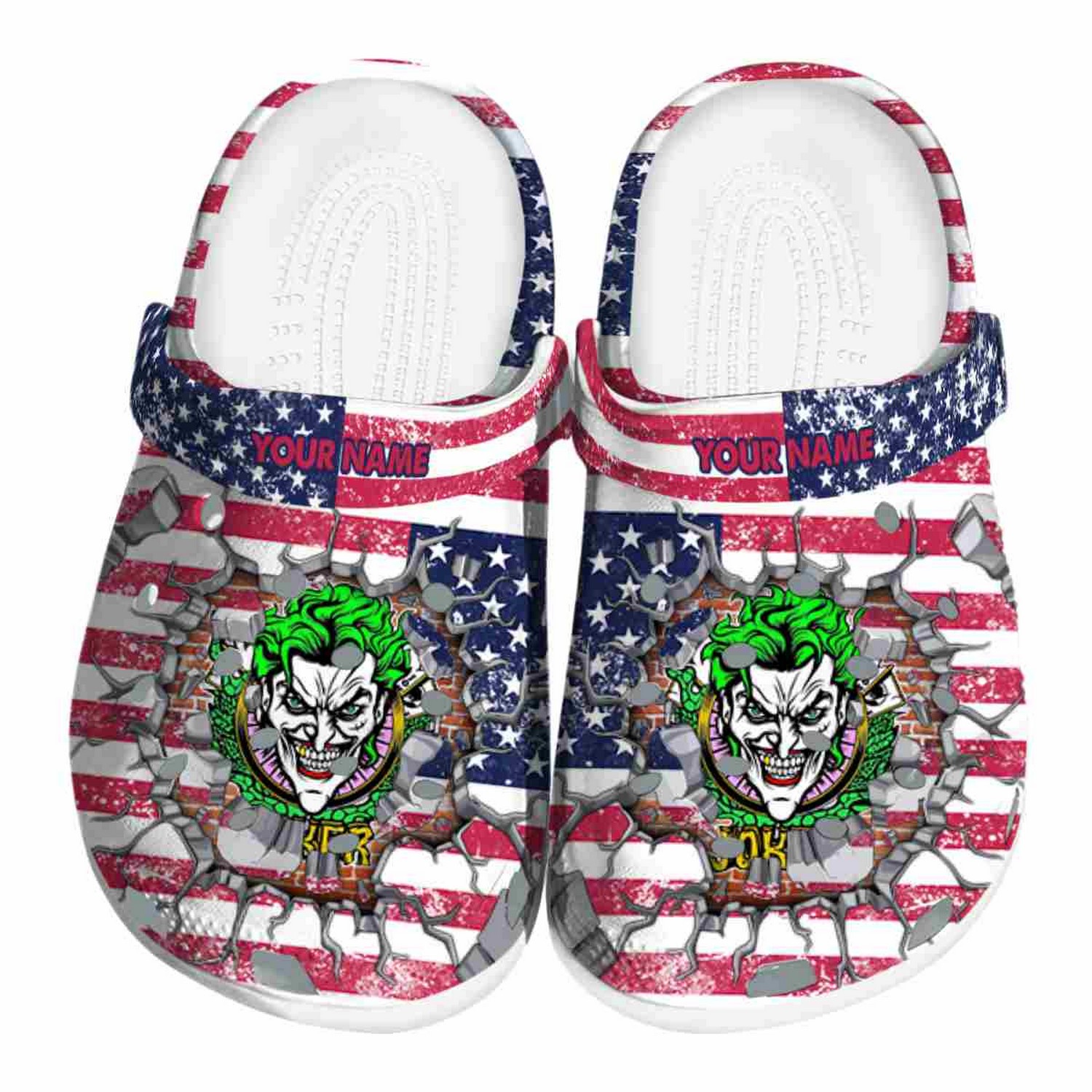 Custom Name Joker Freedom Splinter Clogs For Kids And Adults