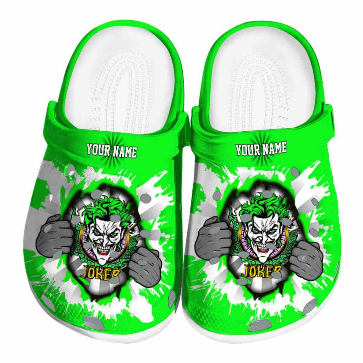 Custom Name Joker Gripping Hand Clogs For Kids & Adults