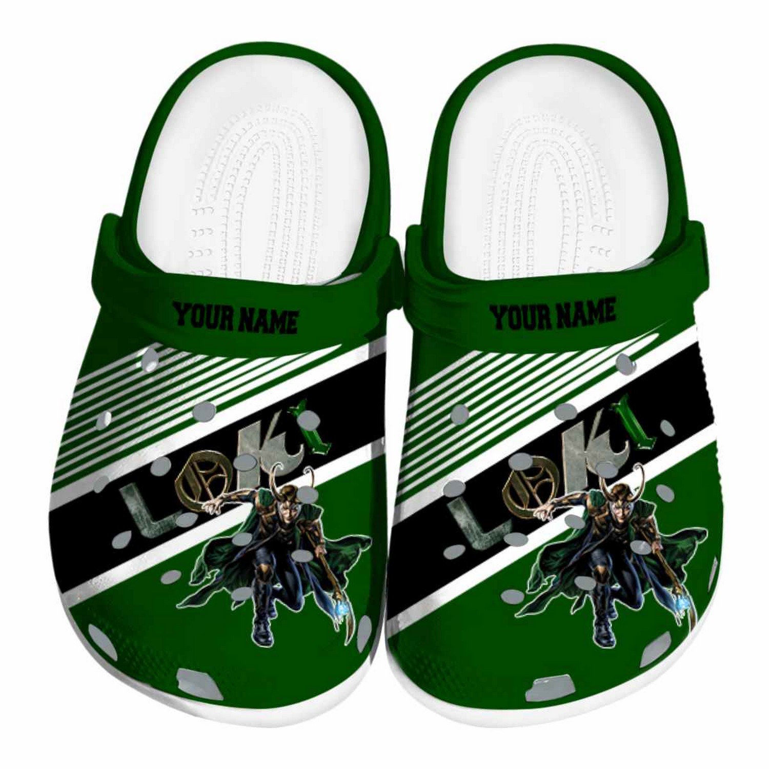 Custom Name Loki Vibrant Dual Tone Clogs For Kids & Adults