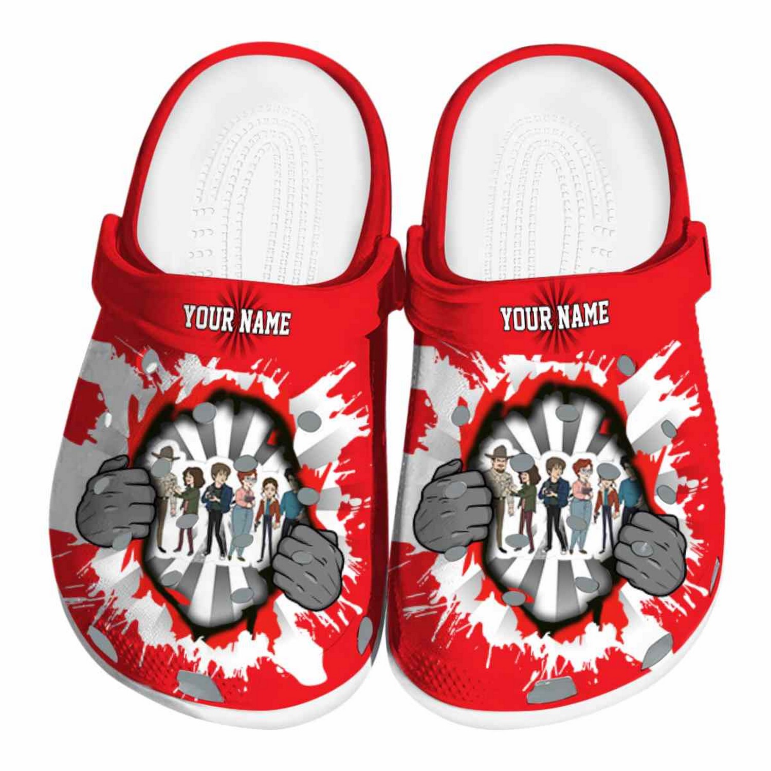 Custom Name Stranger Things Gripping Hand Clogs For Kids And Adults