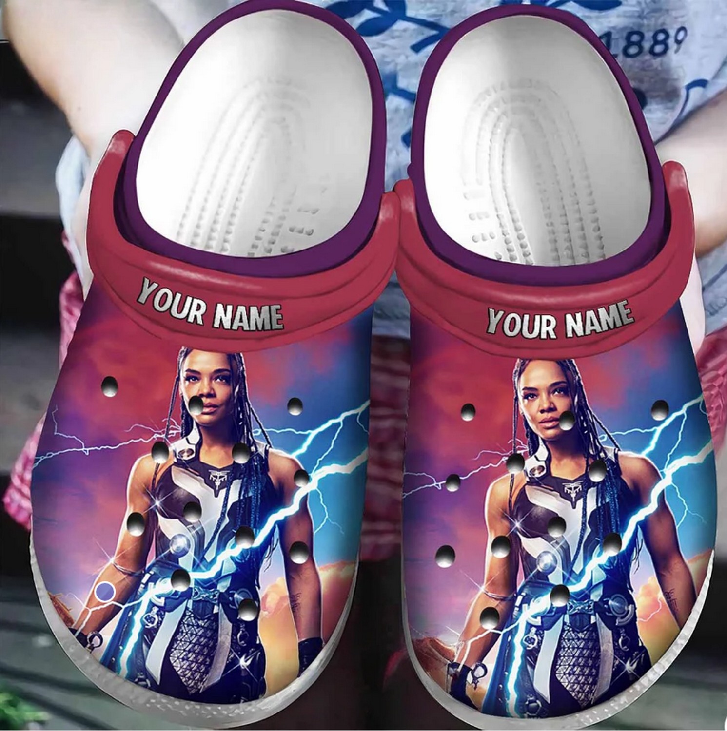 Custom Name Thor Love And Thunder Strong Valkyrie Clogs For Kids & Adults