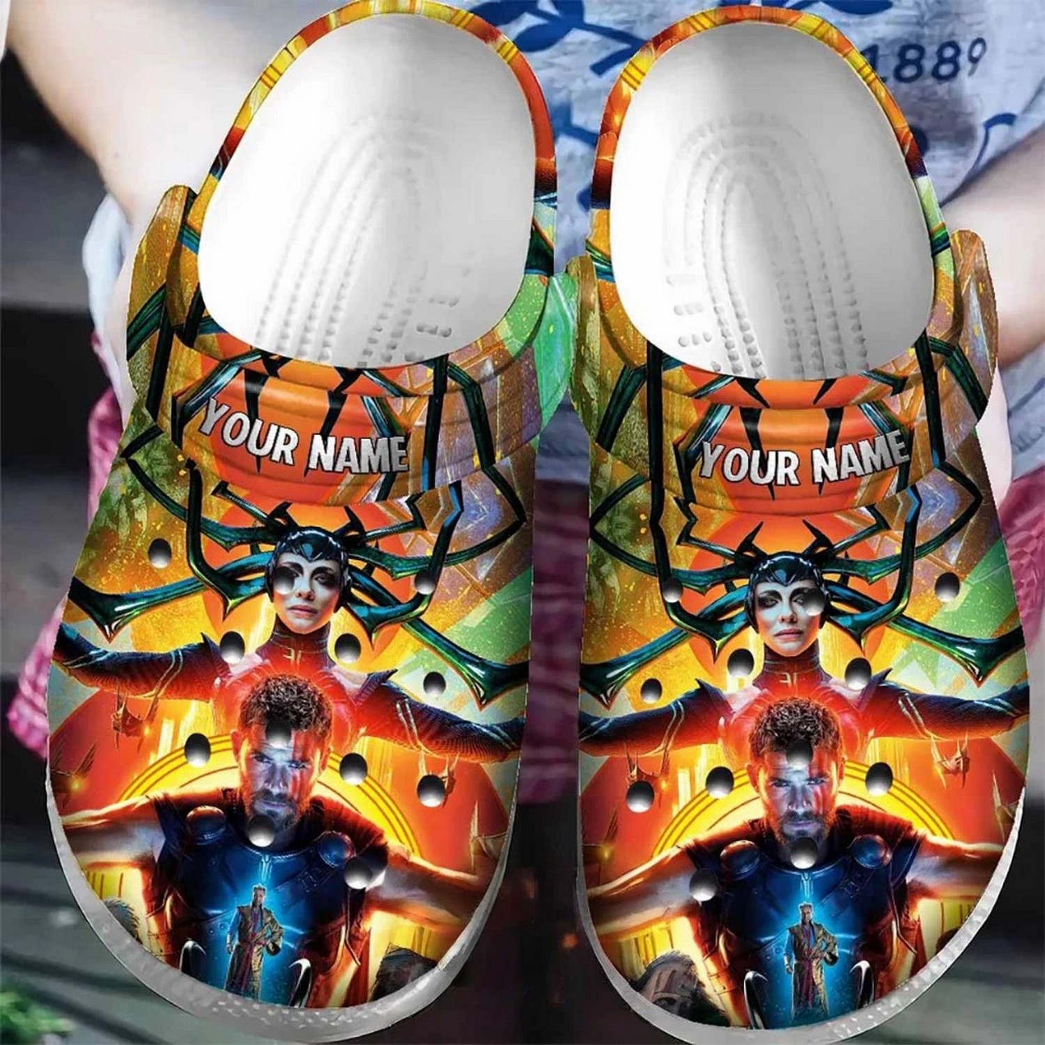 Custom Name Thor Ragnarok Thor And Helena Clogs For Kids & Adults