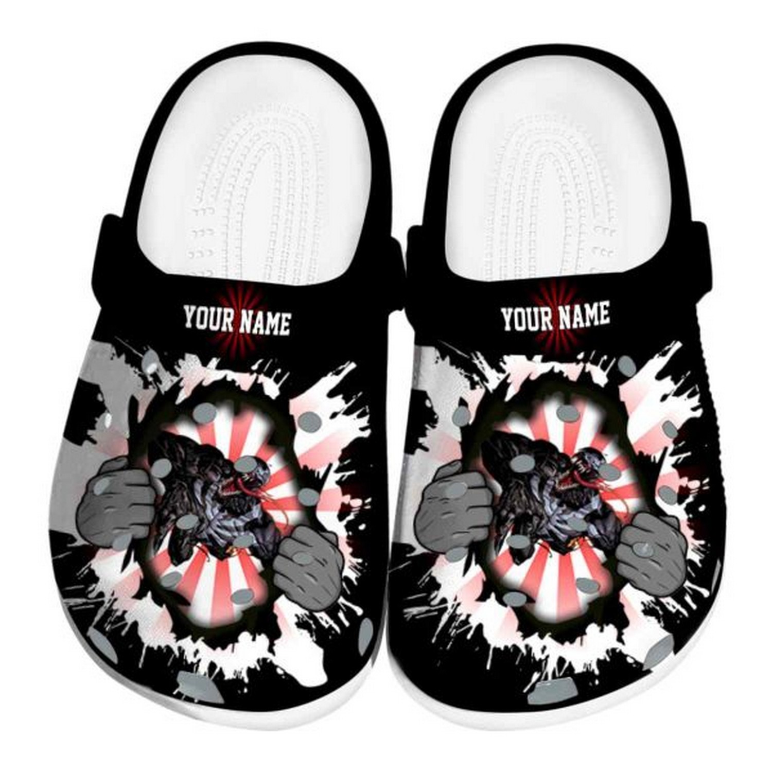 Custom Name Venom Gripping Hand Clogs For Kids & Adults