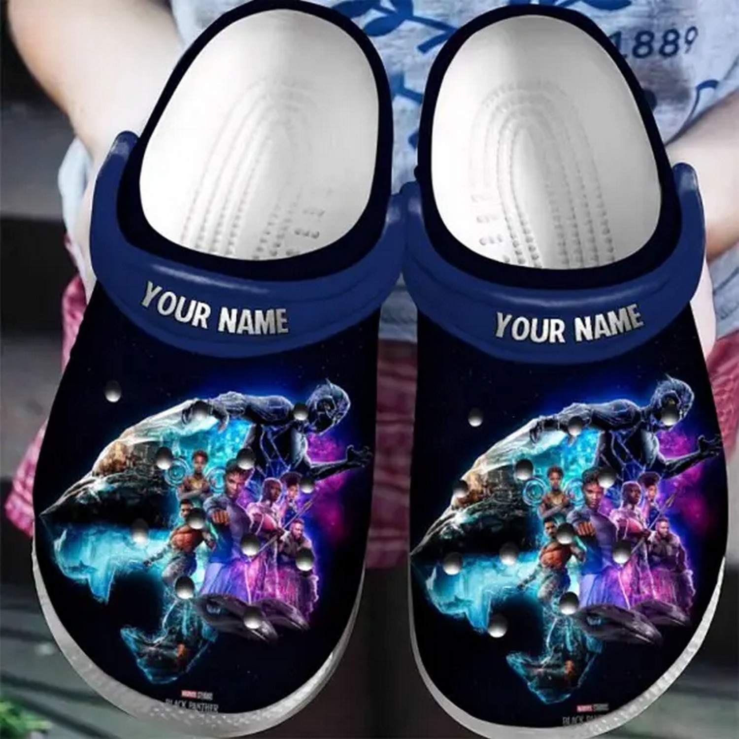Custom Name Wakanda Forever Black Panther Clogs For Kids & Adults